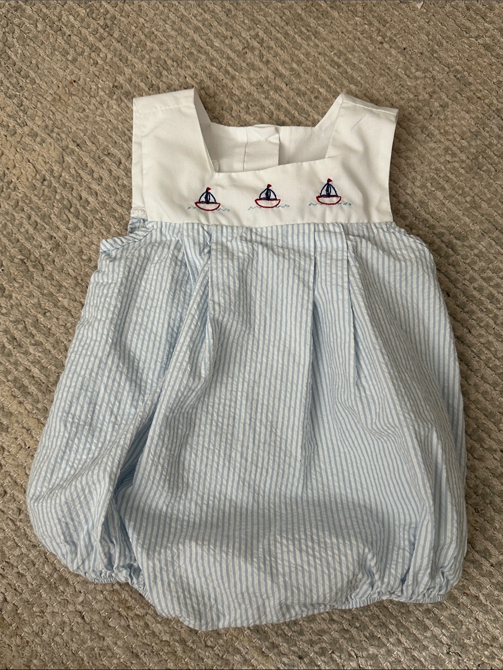 Sailboat Seersucker Romper
